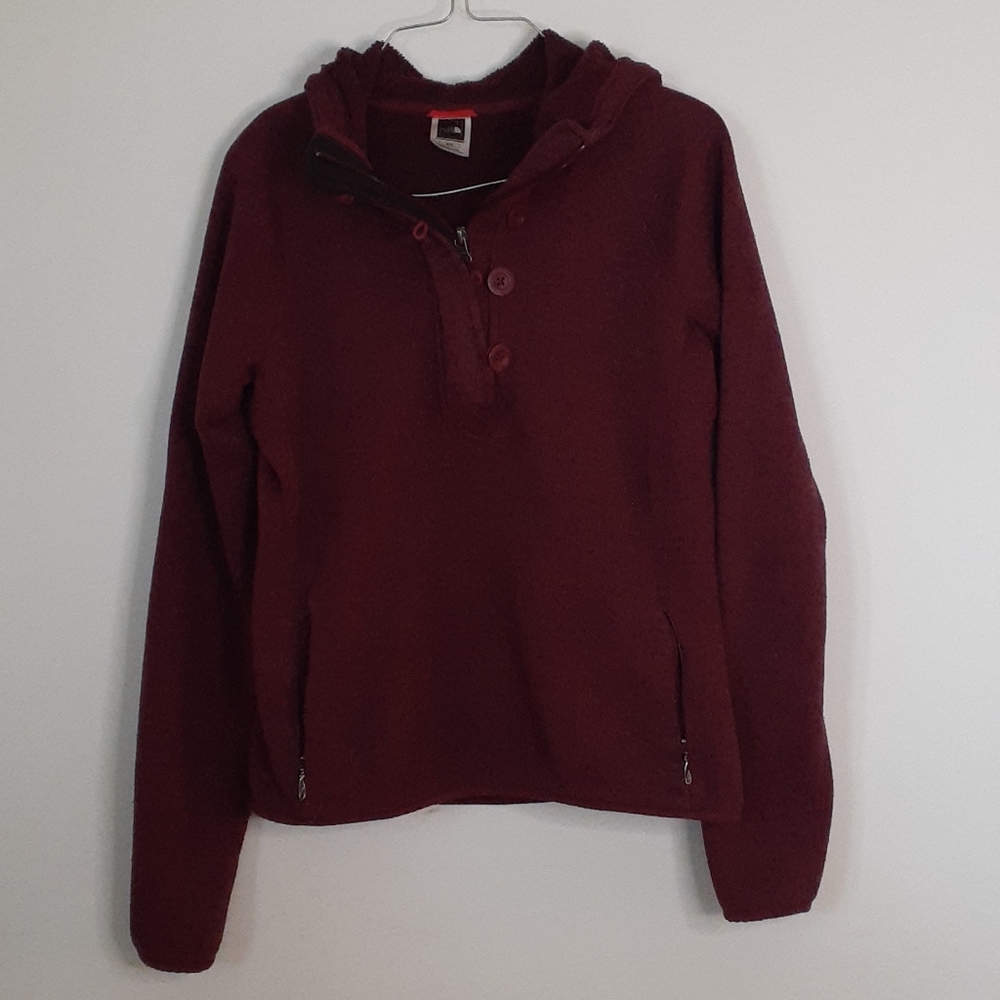 North Face quarter-button-up fleece hoodie